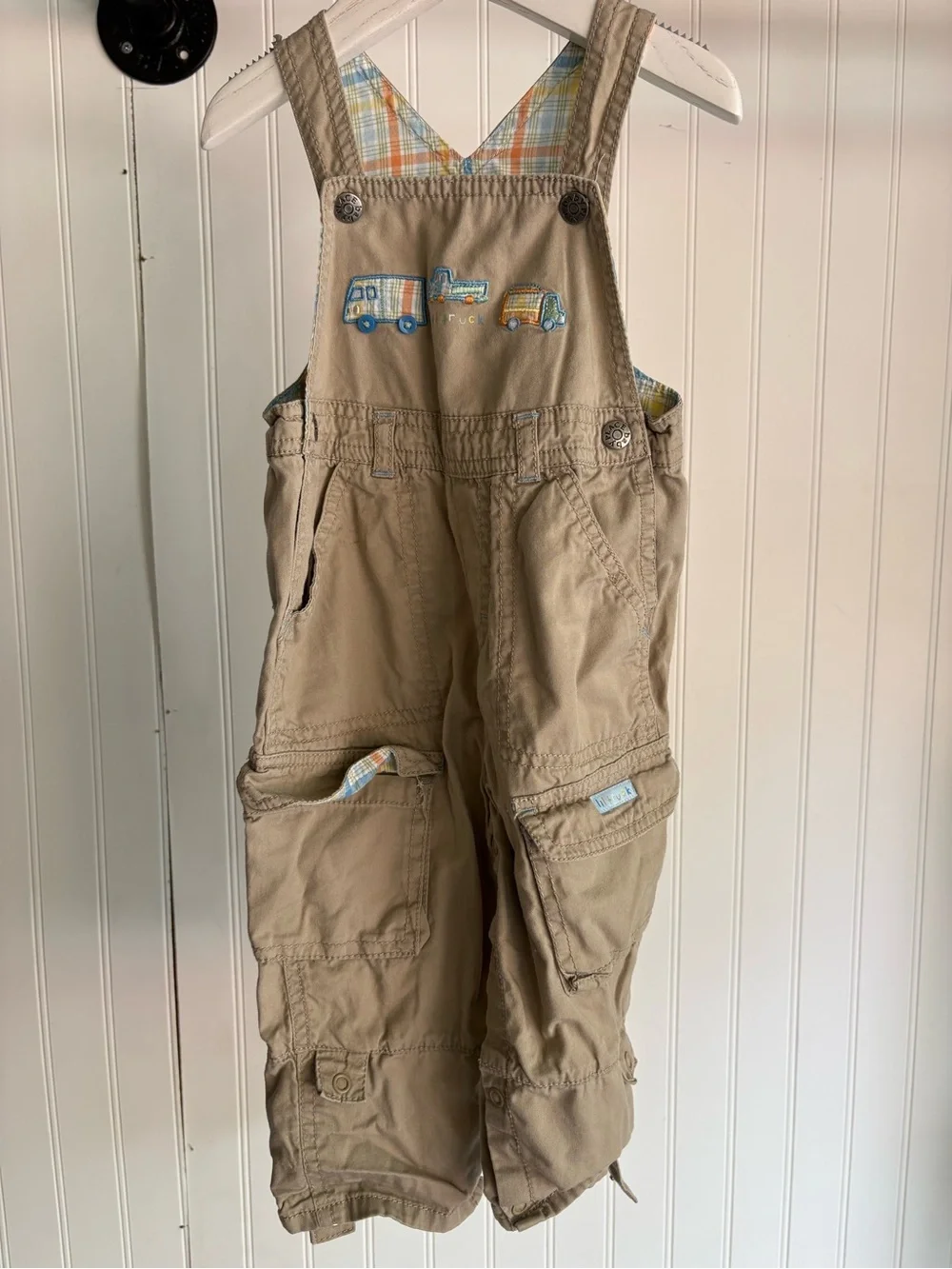 VTG Y2K COTTON CHILDRENS PLACE 12 MONTHS ✨ truck print cargo overalls VGUC